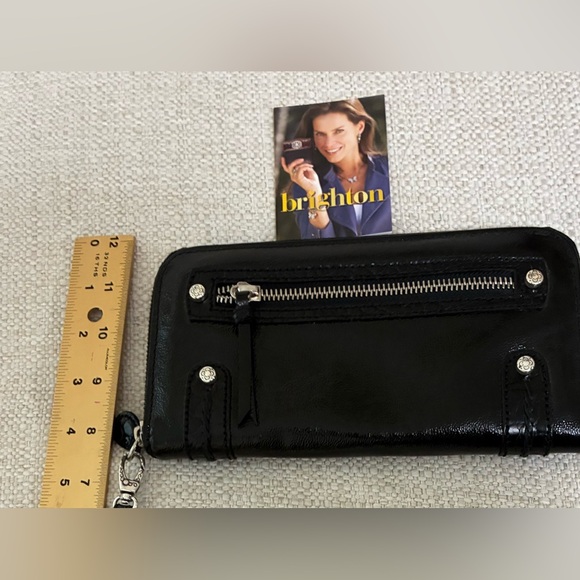 Brighton EUC Wallet/Purse, Black Leather Clutch Wristlet w/ Removable Strap - Picture 15 of 16